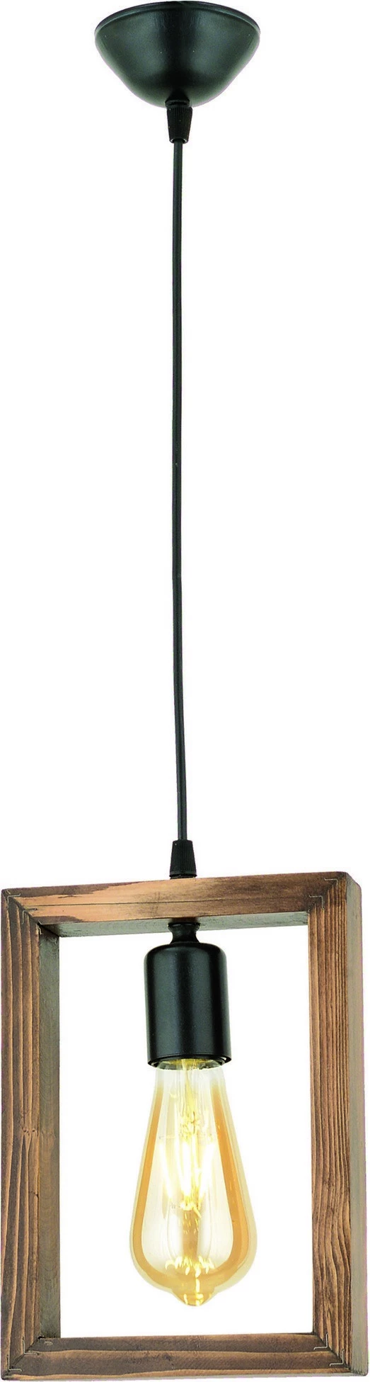 Llambë tavani Opviq, dizajn gjeometrik, dru ahu, ngjyrë arre dhe e zezë