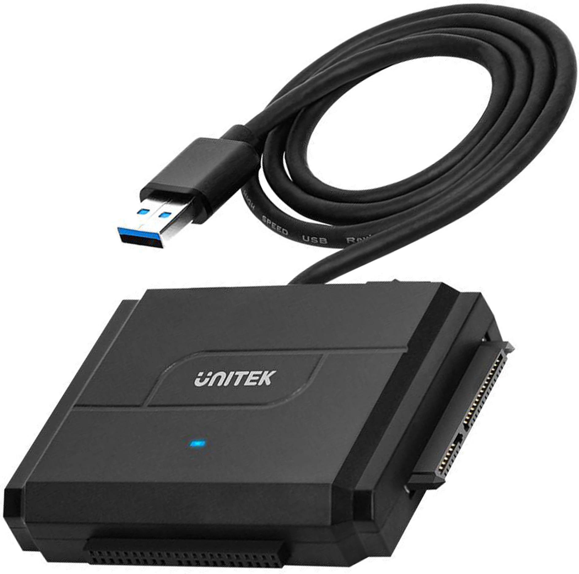 Adapter USB Unitek Y-3324 për IDE/SATA, USB 3.1 Gen 1 5Gbps, i zi, set me kabllo dhe adapter rryme 12V/2A