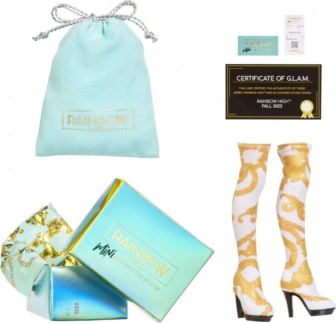 Set këpucësh për kukulla Rainbow High, MGA, 27 copë, shumëngjyrëshe