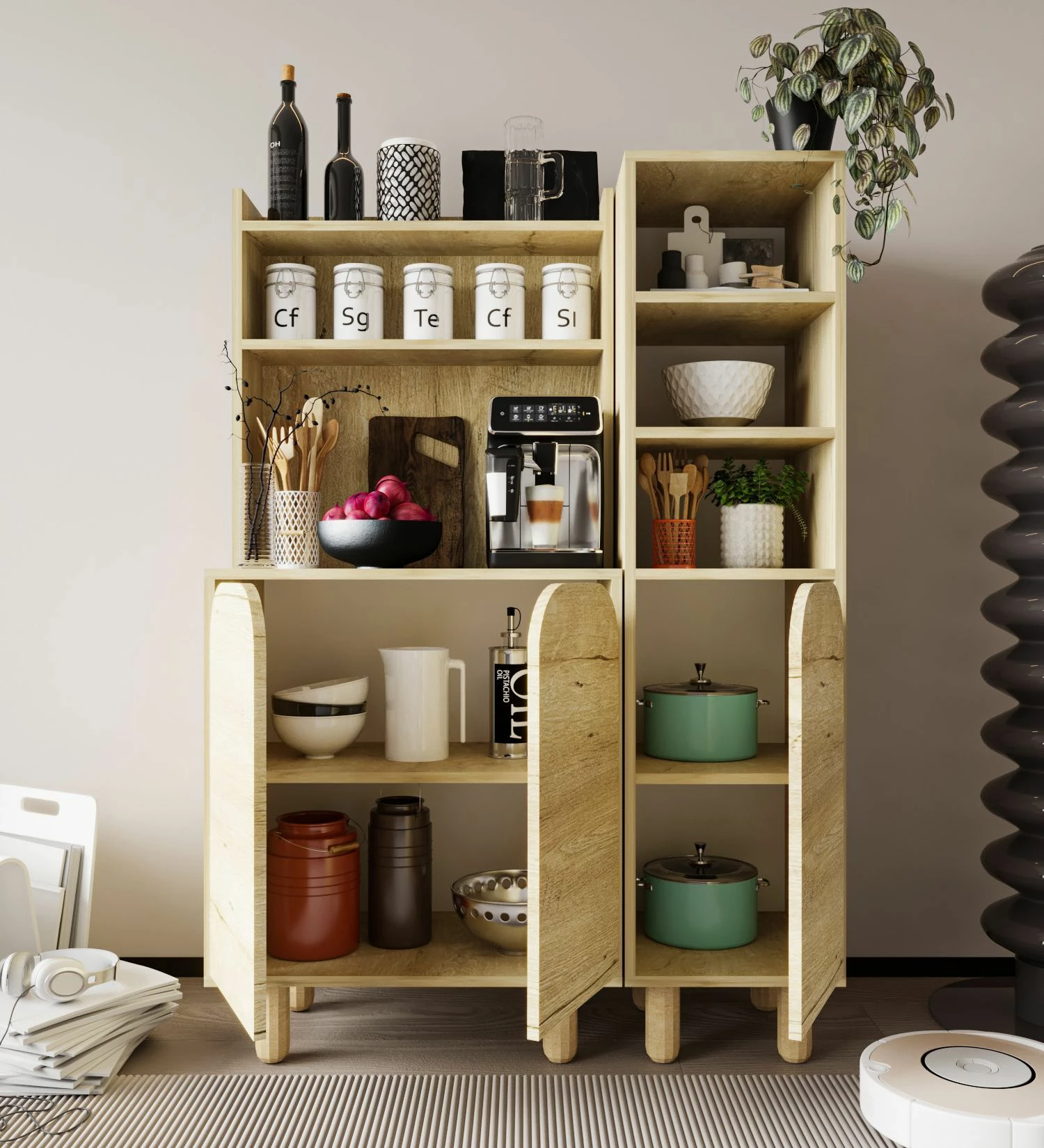 Dollap multifunksional Skye Decor, Parma 3, ngjyrë lisi Sapphire Oak