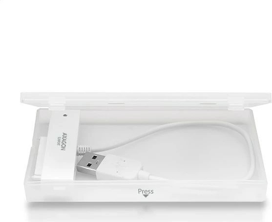 Kasë e jashtme AXAGON ADSA-1S për SSD/HDD 2.5", USB 2.0, e bardhë