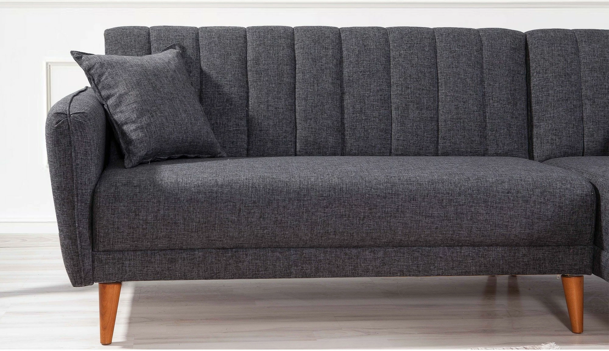 Kënd-sofë krevate Atelier del Sofa, kënd i djathtë, ngjyrë gri e errët