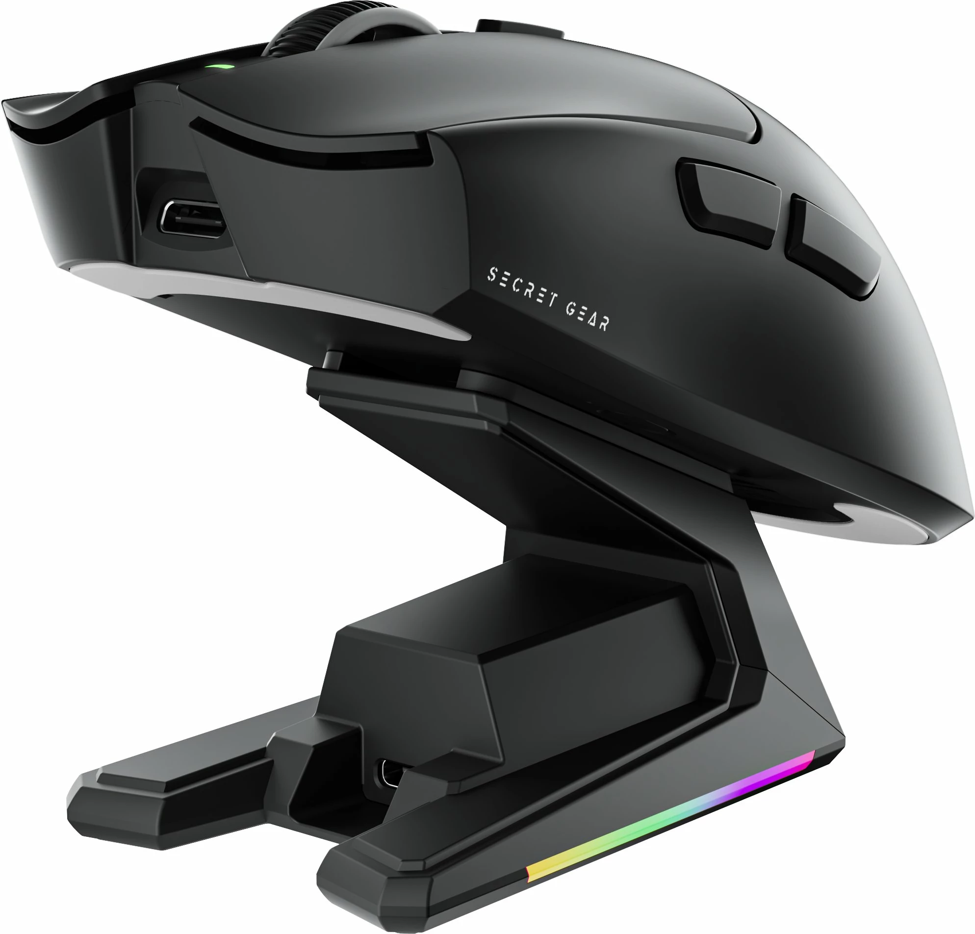Maus gaming Secret Gear ZX1 GEAR-Z-ZX1-BK 26,000 DPI 8K RGB me lidhje USB/2.4GHz/Bluetooth, i zi