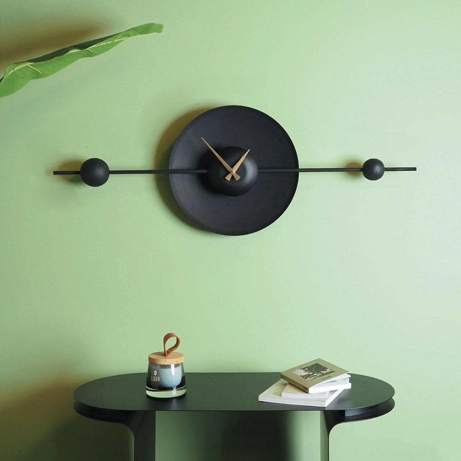 Orë muri dekorative prej metali, Wallity, APS138LSS, e zezë, 36x99cm