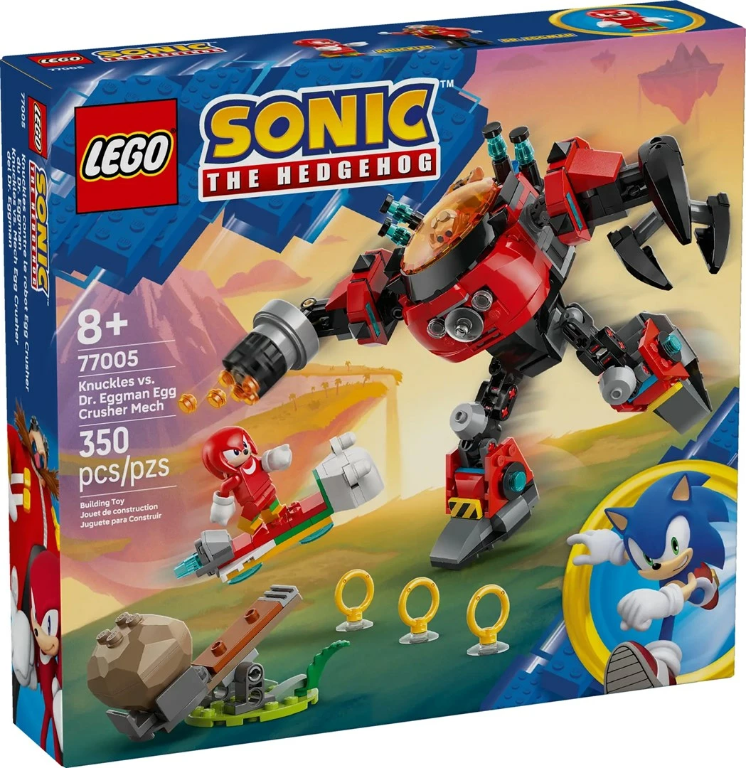 Set LEGO Sonic the Hedgehog 77005 Knuckles vs. Dr. Eggman Egg Crusher Mech, 350 pjesë
