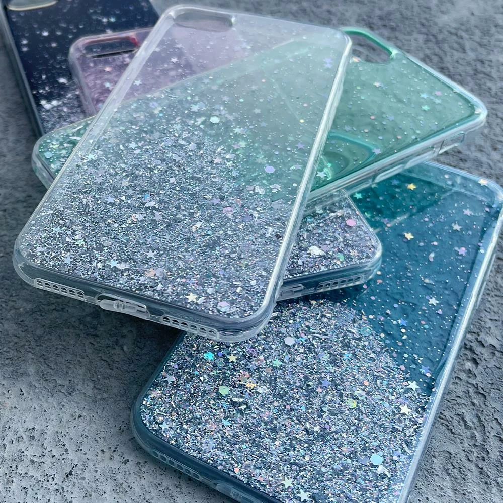 Mbështjellës Wozinsky Star Glitter për Xiaomi Redmi Note 9T 5G, i gjelbër