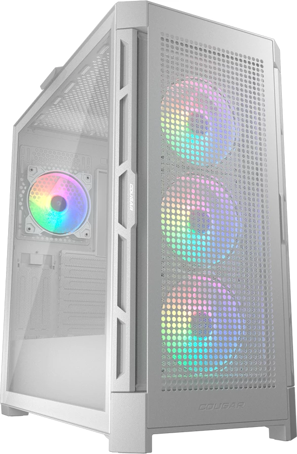 Kasë COUGAR DUOFACE PRO RGB Midi Tower, ATX, tempered glass, USB-C, e bardhë
