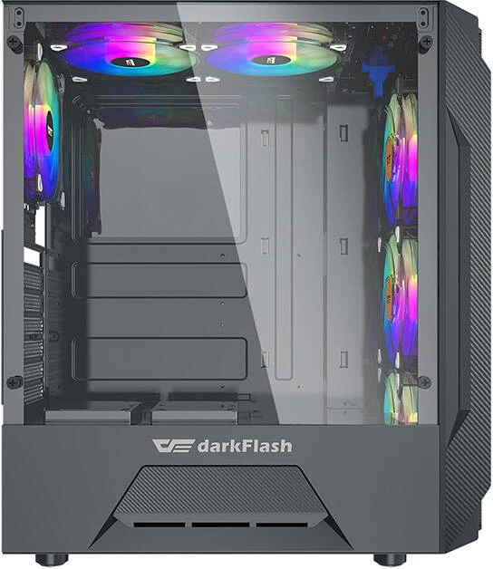 Kasë Darkflash LEO, Middle Tower, ATX/M-ATX/ITX, xham i temperuar, e zezë