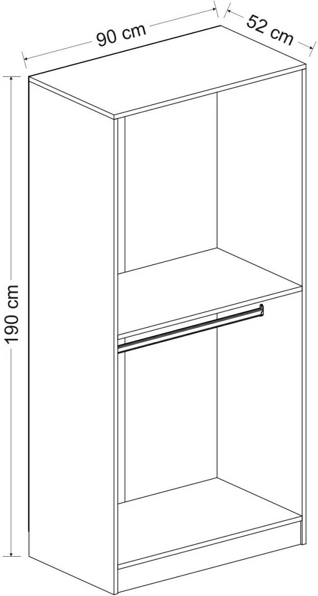 Dollap Skye Decor, Kale Membran, i bardhë, 210cm