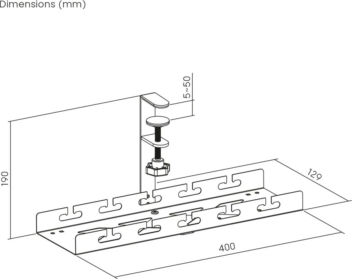 Organizues kabllosh Maclean MC-105 B, nën tavolinë, i zi