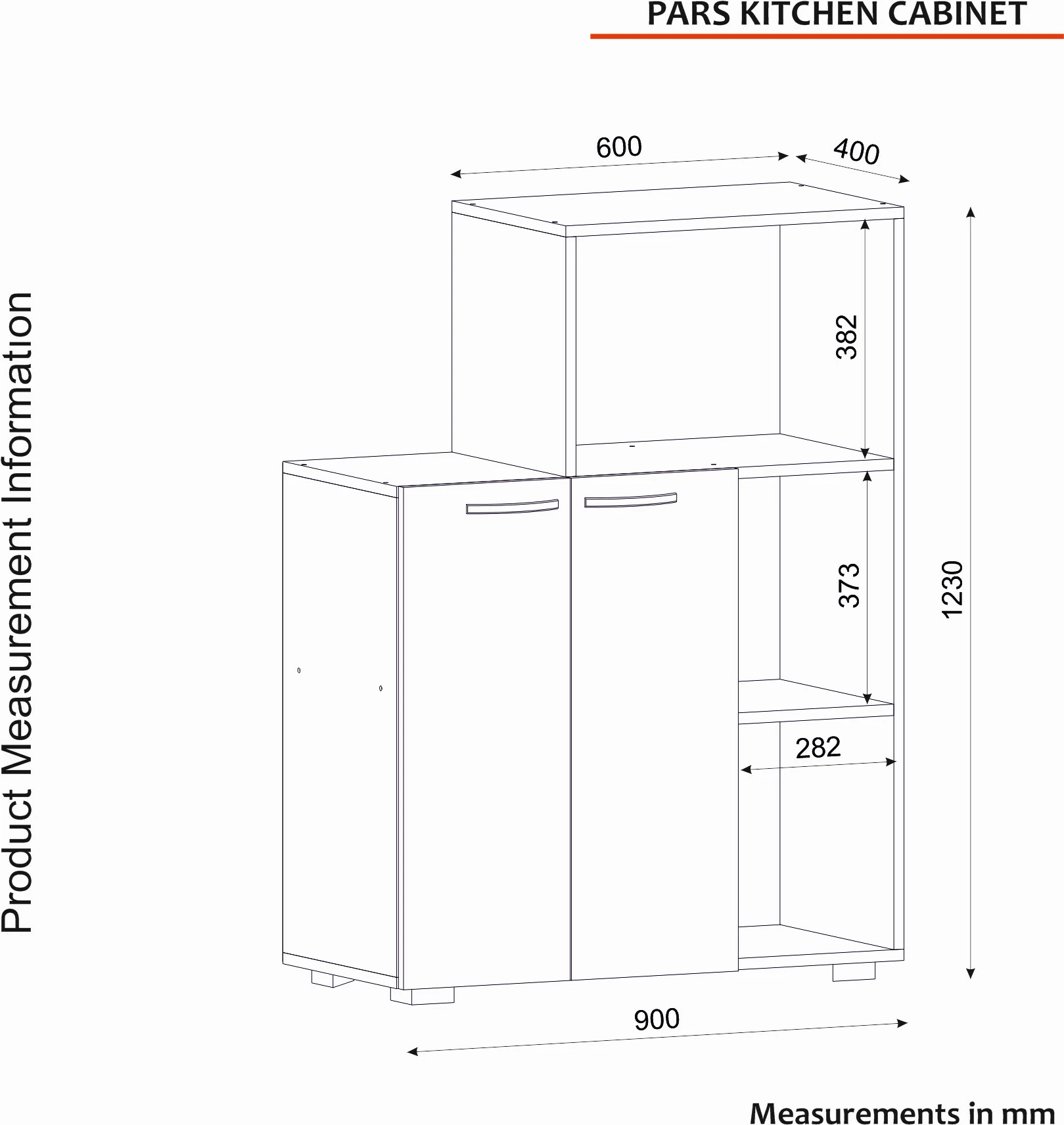 Dollap kuzhine, ngjyrë e bardhë, Skye Decor, Pars