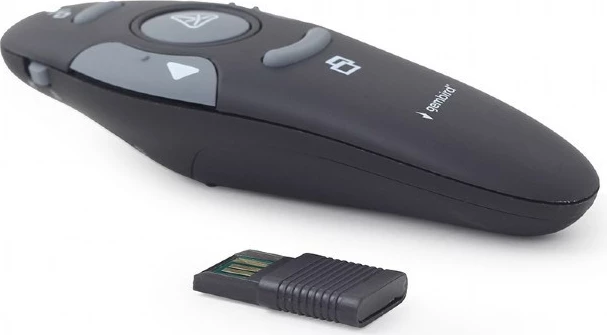 Telekomandë wireless për prezantime Gembird WP-L-11, me USB receiver, e zezë