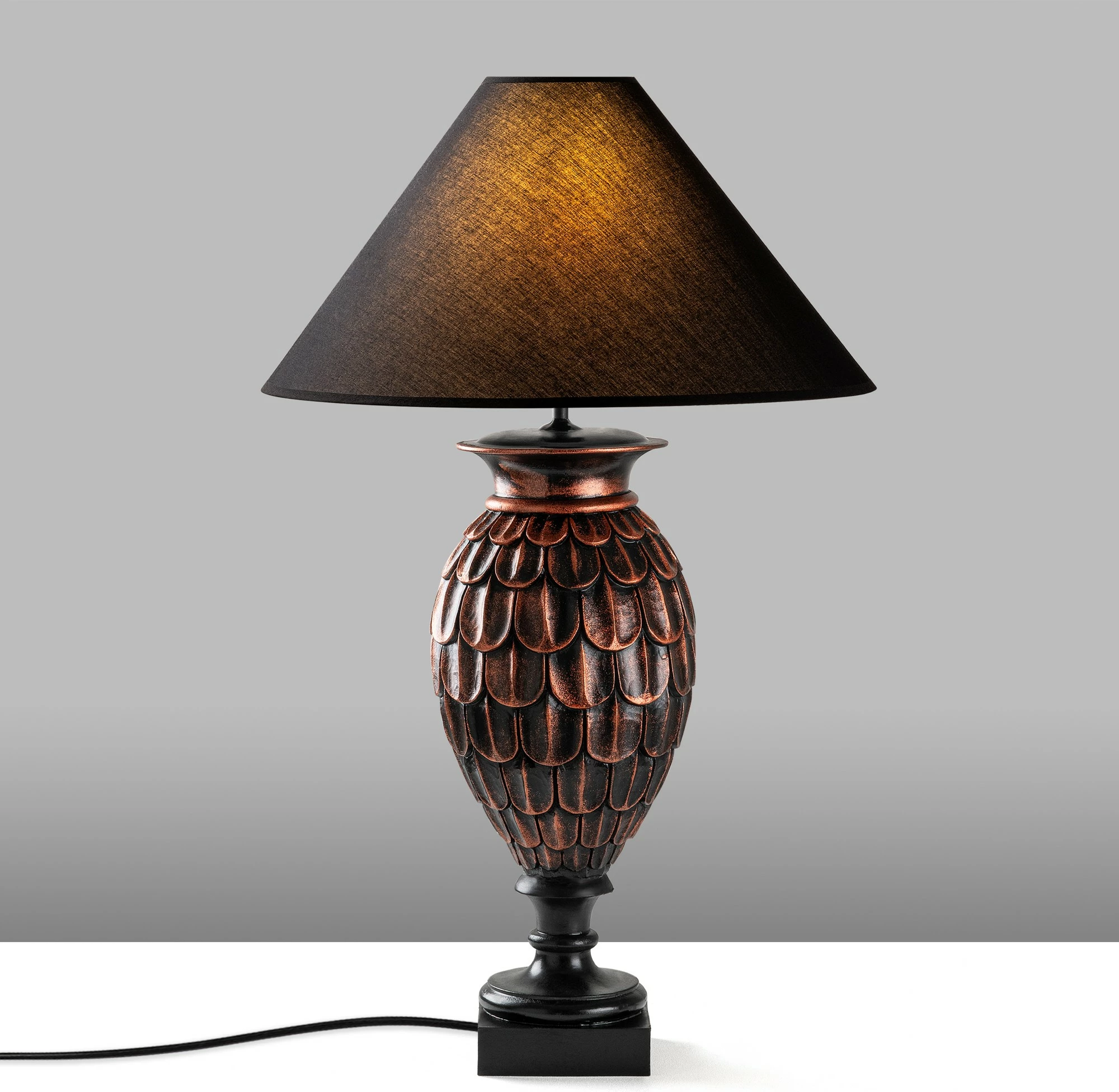 Llambë tavoline Opviq, ELEGANZE-5301, ngjyrë kafe dhe e zezë