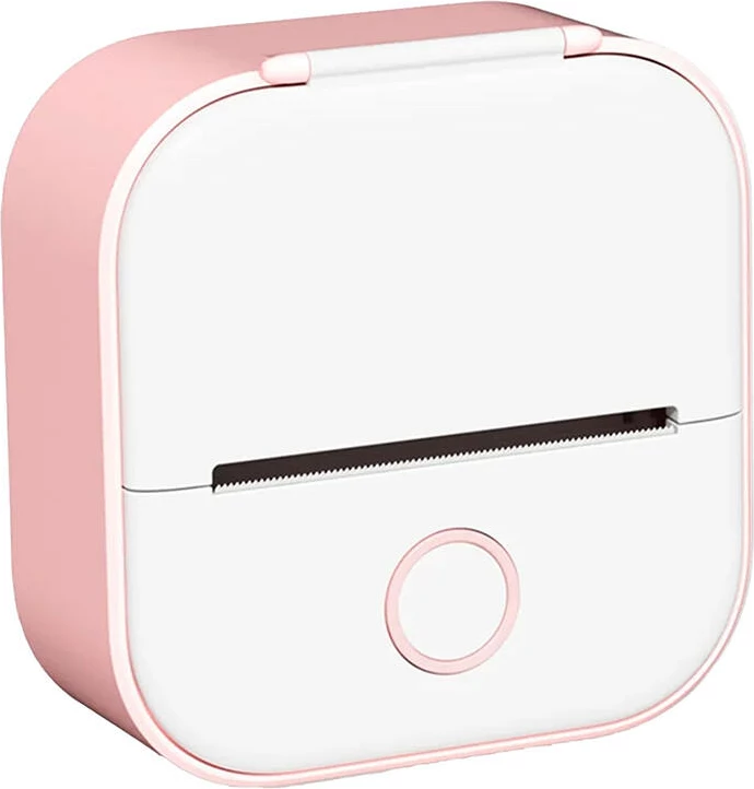 Printer etiketa portativ Phomemo T02, termik, Bluetooth, rozë dhe bardhë