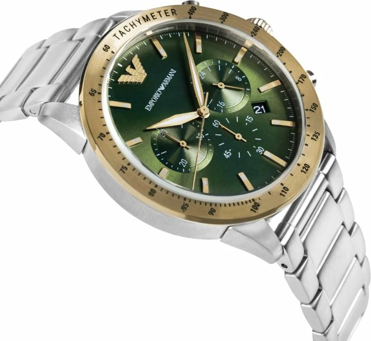 Orë dore për meshkuj Emporio Armani, e gjelbër