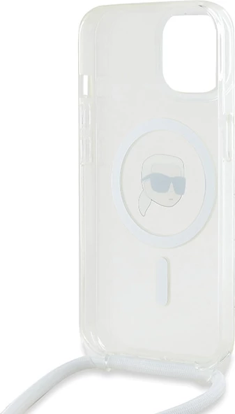 Mbështjellës Karl Lagerfeld Crossbody IML Karl Head MagSafe për iPhone 15/14/13, Transparent