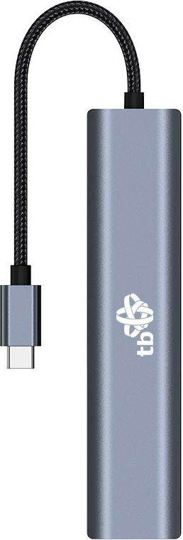 Adapter HUB USB C 6-në-1 TB, HDMI, 3x USB 3.0, PD, RJ-45, Grafit