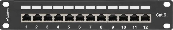 Paneli i Patch-it Lanberg PPF6-9012-B, kategori 6, i mbrojtur