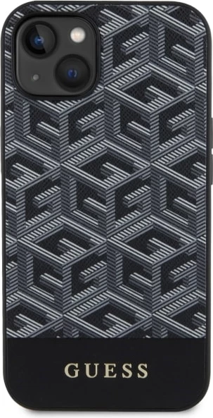 Mbështjellës Guess GUHMP14SHGCFSEK për iPhone 14 6.1", G Cube Stripes MagSafe, i zi