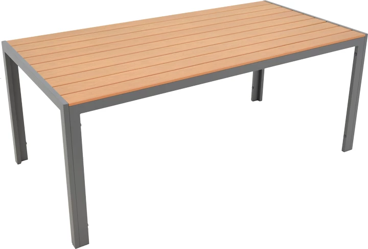 Tavolinë me karrige Nares-Moly C set prej 5 copash alumini anthracite dhe textilene me plywood ngjyrë natyrale 180x90x72.5cm