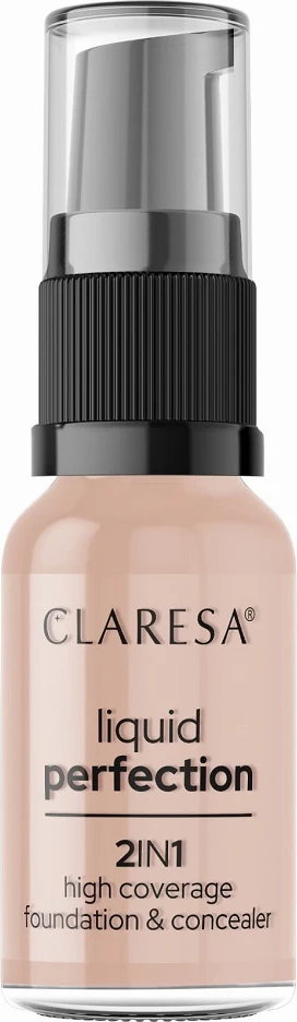 Fondatinë dhe korrektor 2-në-1 për femra Claresa Liquid Perfection 104 Nude 18g