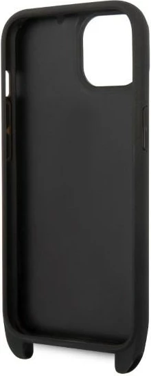 Mbështjellës Karl Lagerfeld Monogram Plaque Logo për iPhone 14/15/13 6.1", i zi me rrip