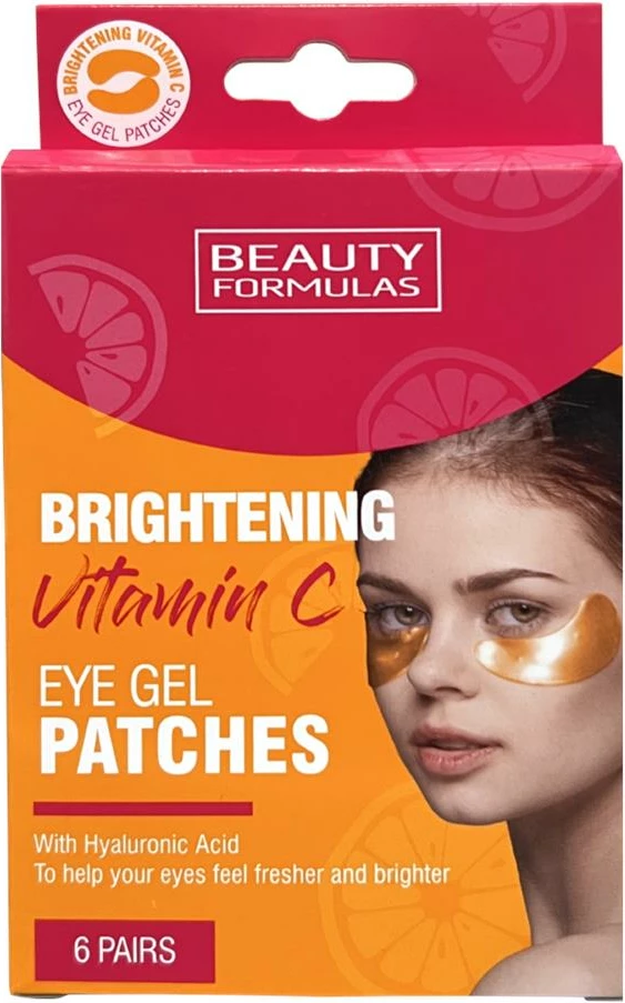 Patches për sy Beauty Formulas Brightening Vitamin C për femra, 6 copë