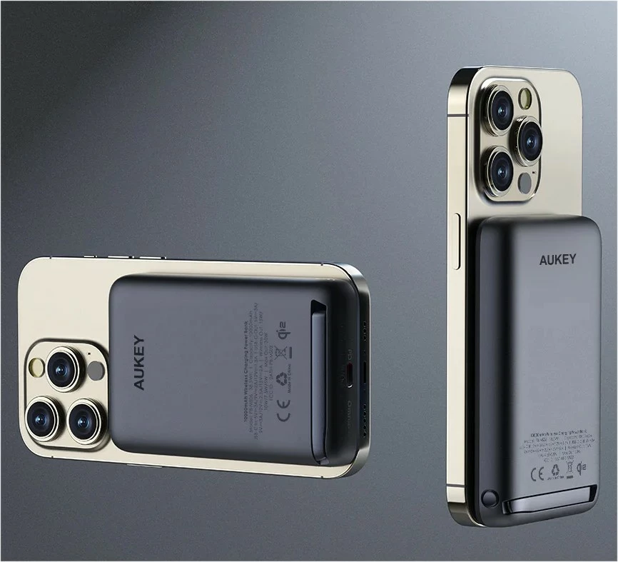 Power bank AUKEY PB-MS06 MagSafe, 10000mAh, 30W, Qi2, e zezë