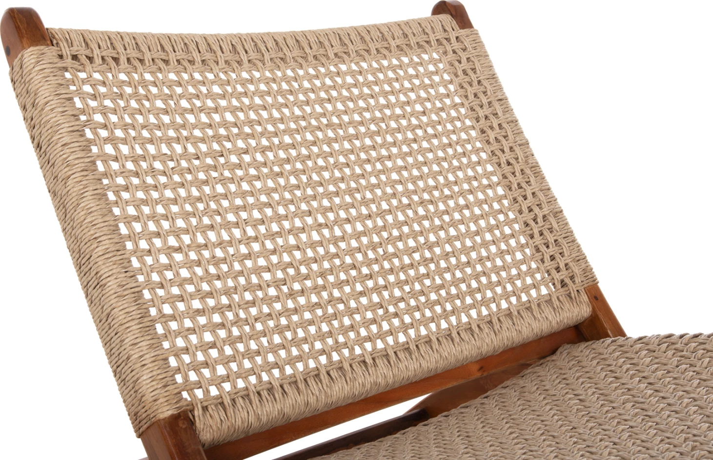 Karrige e shkurtër e palosshme FERM FH9477.01, dru teak i fortë, ngjyrë natyrale, litar VIRO, 65.5x80x67H cm