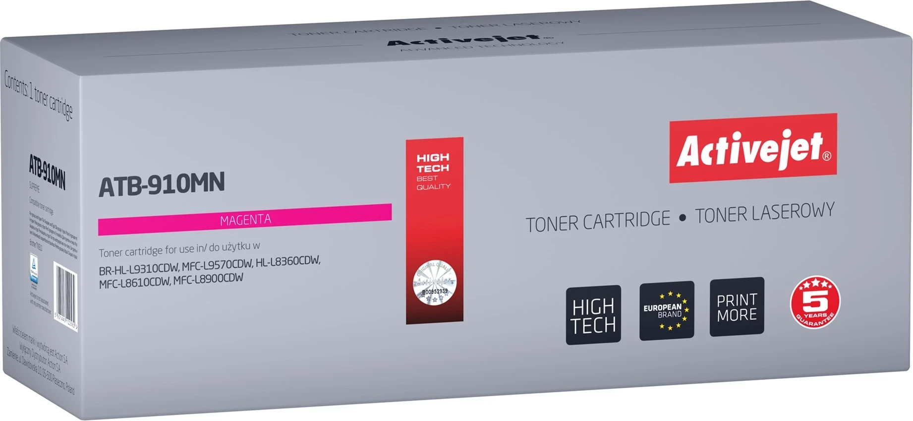 Toner Activejet ATB-910MN për Brother TN-910M, Magenta