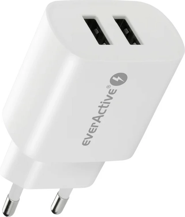 Adapter energjie everActive SC-220, 2x USB, 2.4A, 12W, i bardhë