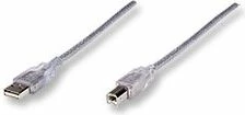 Kabllo USB Manhattan 345408 USB-A në USB-B 5 m USB 2.0, argjendtë