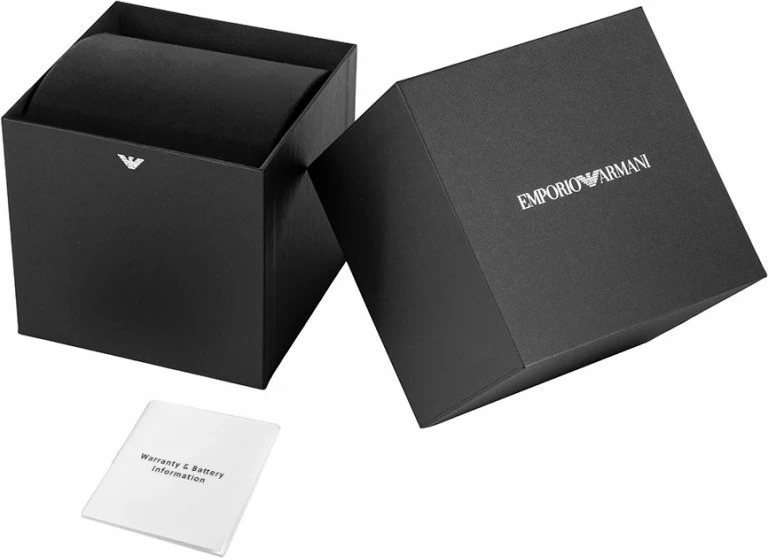 Orë dore meshkujsh Emporio Armani World Explorer AR11697, argjendtë/kaltër, me kuti