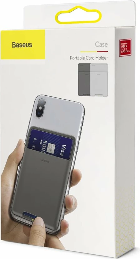 Mbështjellës për karta Baseus ACKD-B0G për celular, silikoni, Gri