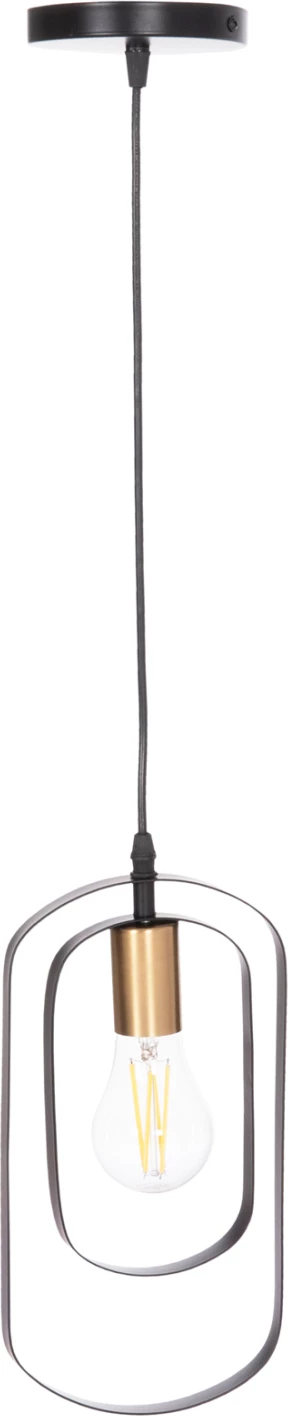 Llambë tavani varëse BIUT, metal i zi, priza e artë, FH7537.11, 15.5x4x130cm