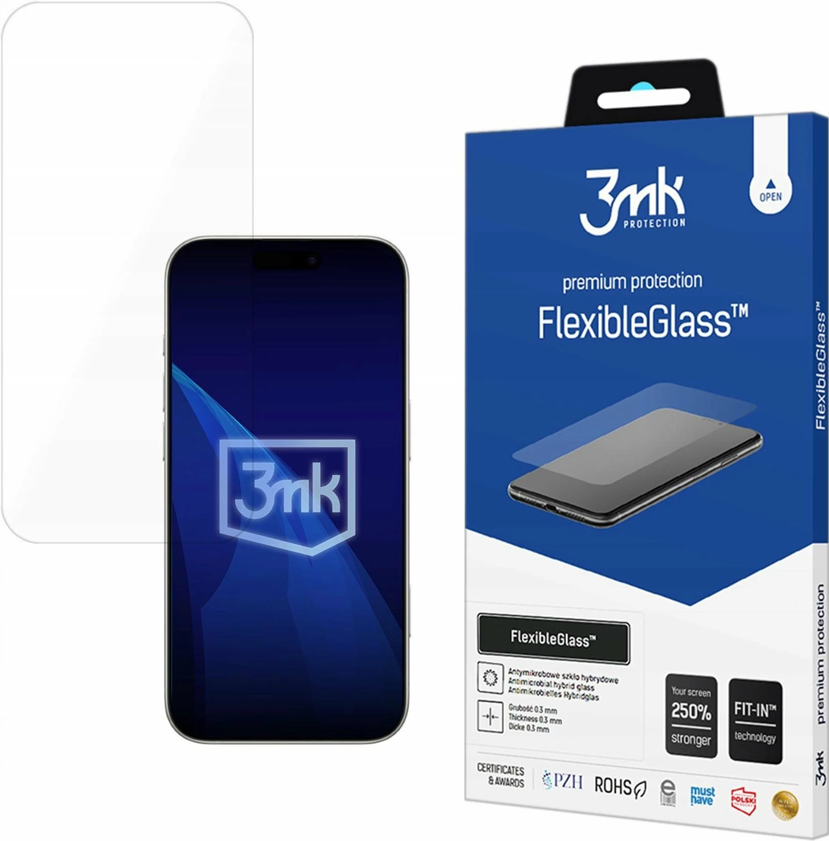 Xham hibrid mbrojtës 3MK FlexibleGlass për Apple iPhone 17, 0.3 mm, 7H, 1 copë