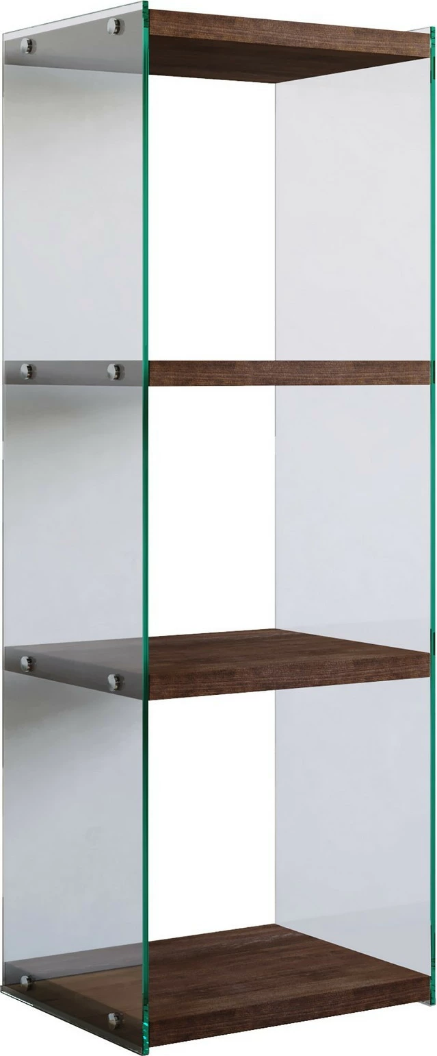 Raft librash Hanah Home, R301, dru pishe, xham i temperuar, ngjyrë arre, 40x120x35 cm