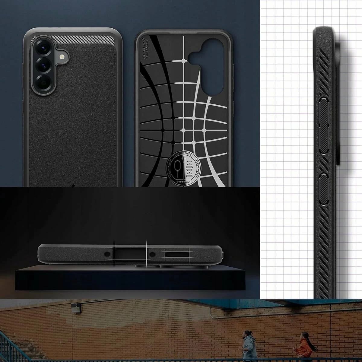 Mbështjellës Spigen Rugged Armor ACS09225 për Samsung Galaxy A56 5G, TPU, Air Cushion®, e zezë matte