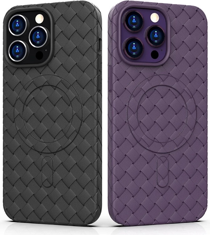 Mbështjellës Hurtel Woven Case për iPhone 15 Pro, MagSafe, blu e errët