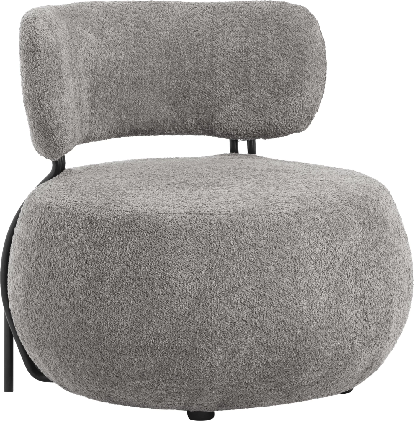 Karrige për sallon rrethore KARSEN FH9598.01, pëlhurë boucle gri, 79x78.5x76H cm