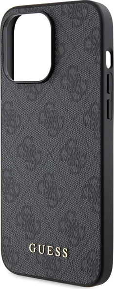 Mbështjellës Guess 4G Metal Gold Logo për iPhone 15 Pro Max, Gri