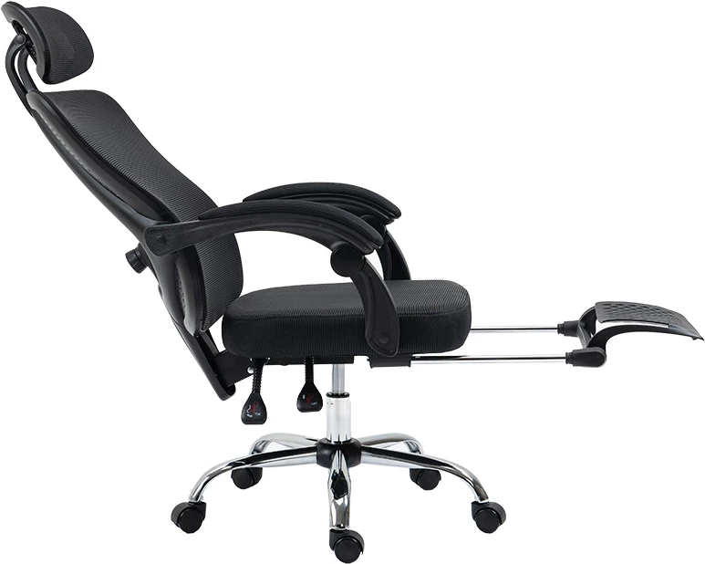 Karrige zyre menaxheri me mbështetëse këmbësh Titan cilësi premium pëlhurë rrjetë e zezë