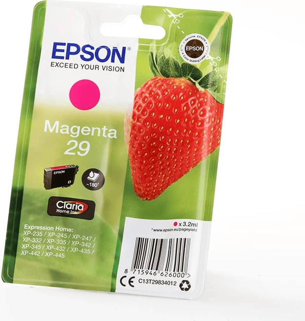 Kartushë bojë, Epson, 29 C13T29834012, 3.2 ml, deri 180 faqe, standard, Magenta