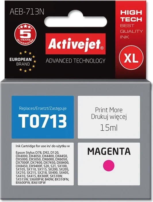 Ngjyrë zëvendësuese Activejet AEB-713N për printer Epson, 15 ml
