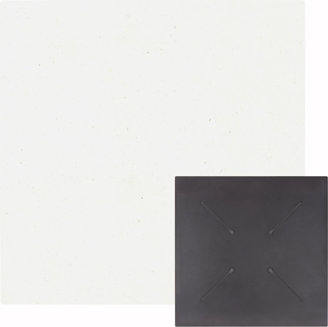 Sipërfaqe tavoline katrore HPL, e bardhë, 80x80cm