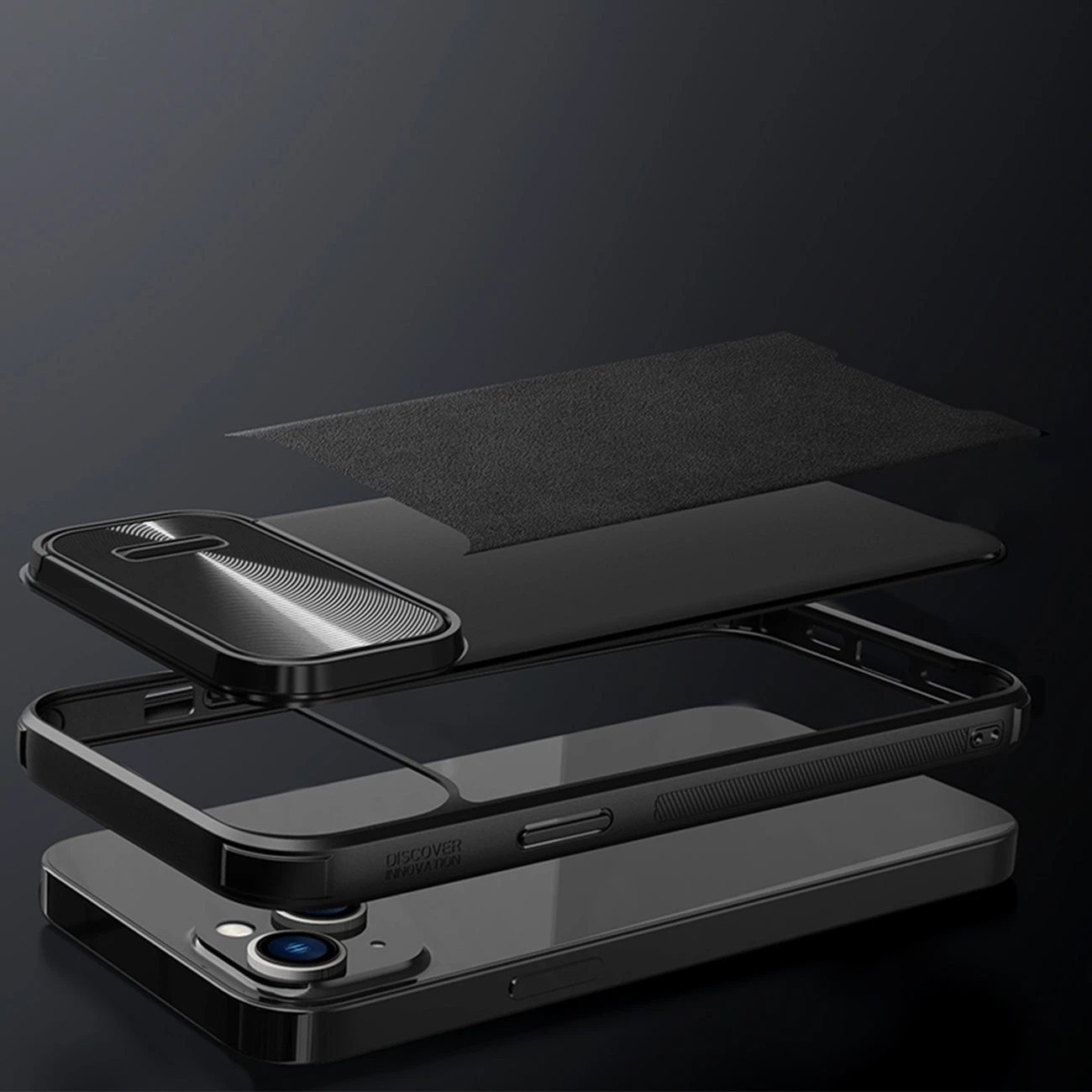 Mbështjellës Nillkin CamShield Leather S Case për iPhone 14 Plus, me kapak kamere, Jeshil