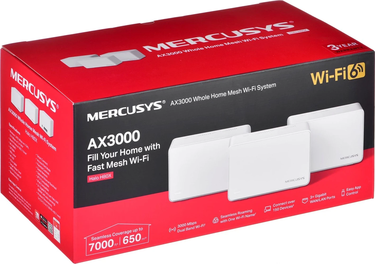 Sistem Mesh Mercusys Halo H80X(3-pako), Bardhë