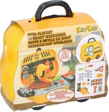 Set veglash për fëmijë BD VOZICKI Wheelbarrow 13967, 29 copë, e verdhë