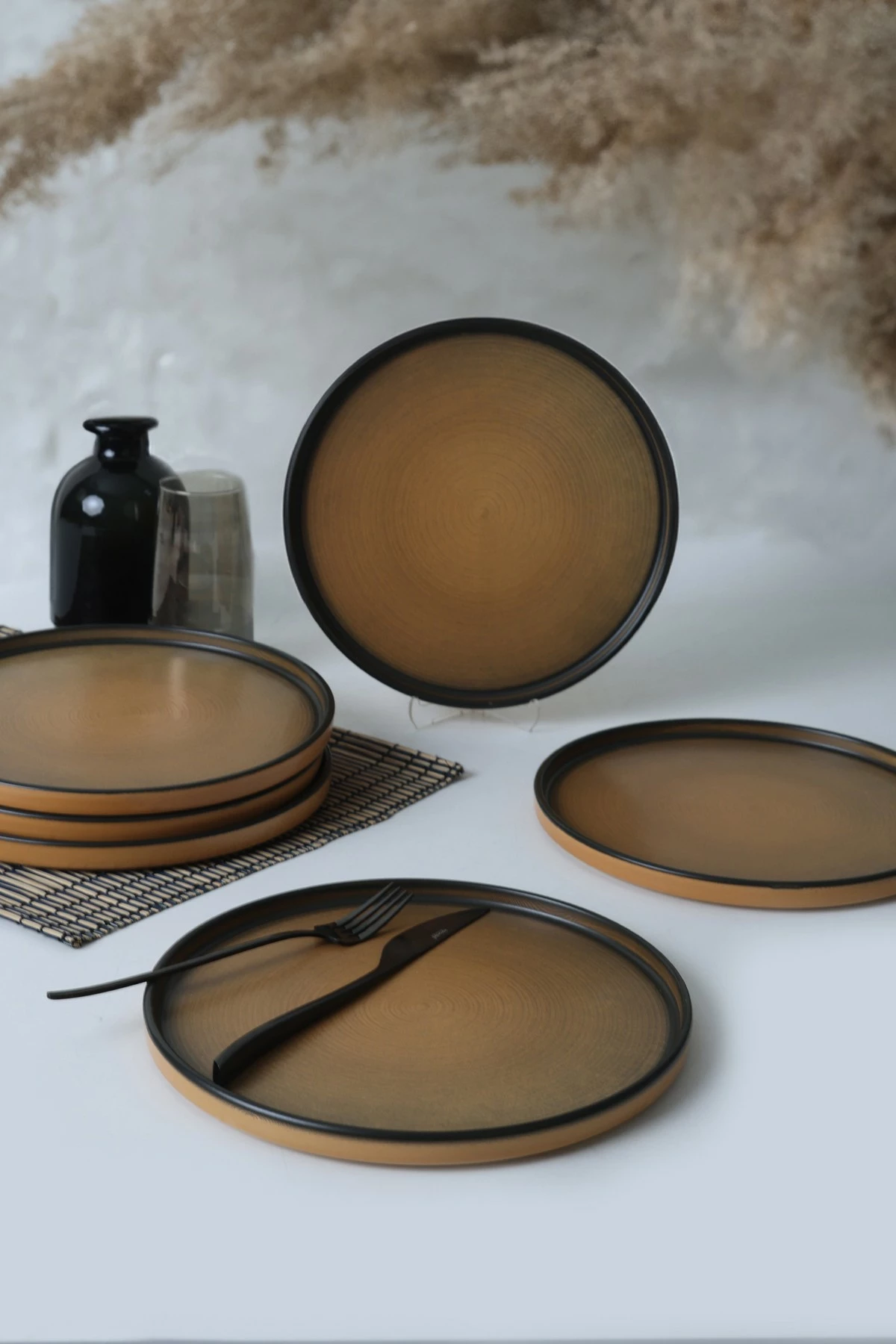 Set pjatash shërbimi, 6 copë, ngjyrë camel, Hermia Concept, X00018265