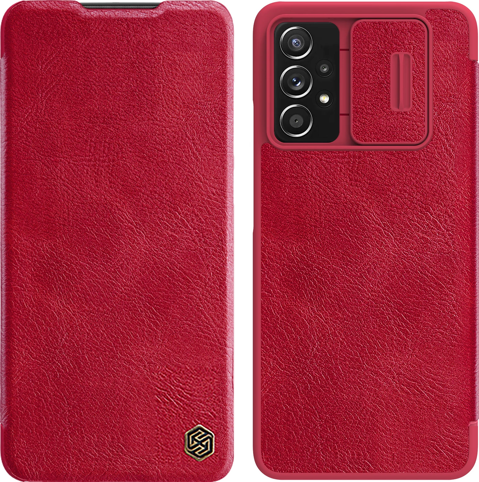 Mbështjellës Nillkin Qin për Samsung Galaxy A73, lëkurë ekologjike, i kuq